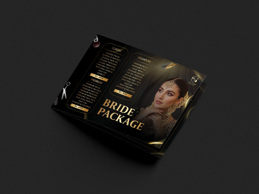 Glam & Glow Bride Package Brochure Mockup
