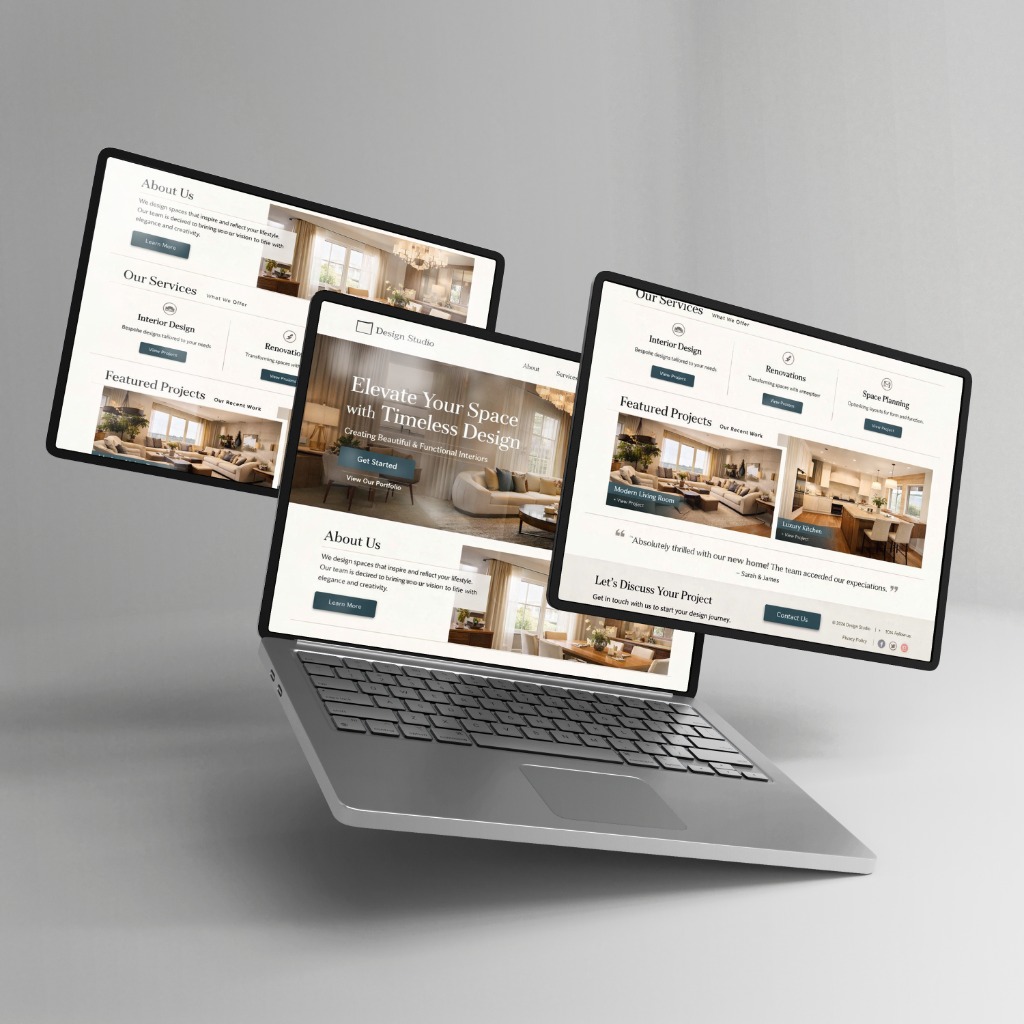 Design Studio Landing Page Website Design Mockup